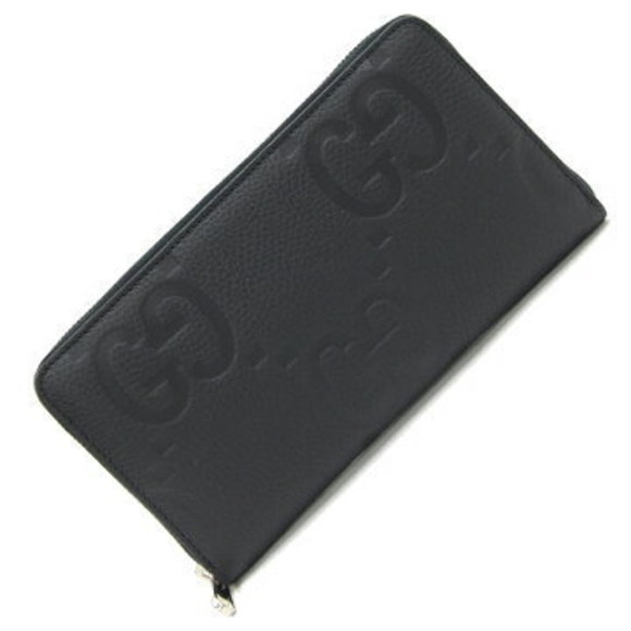 Gucci Handbags - Gucci Jumbo GG Zip Wallet Black Leather